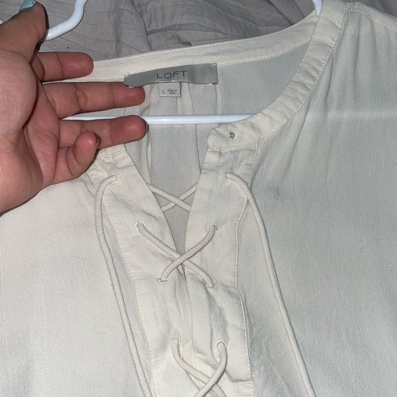 NWOT Loft  lace up top - Picture 2 of 4